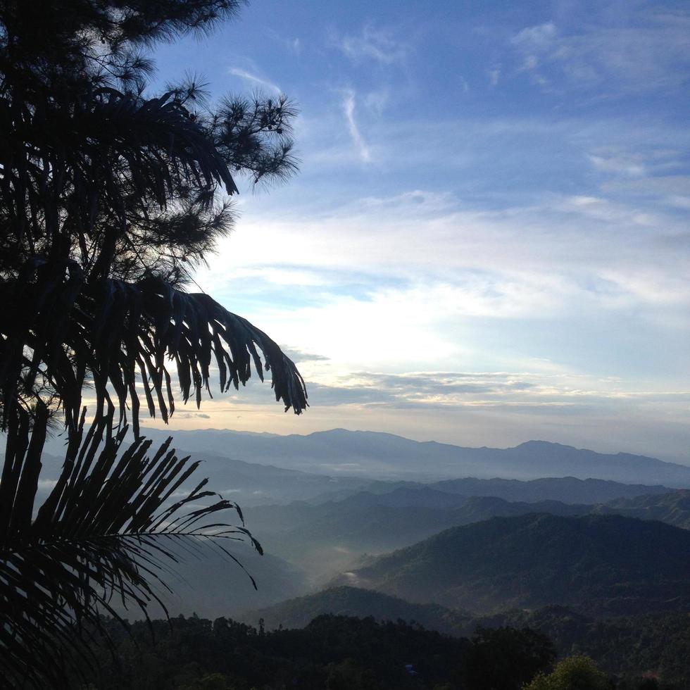 beautiful view from the top of the hill. the beauty of Indonesia's mountains photo
