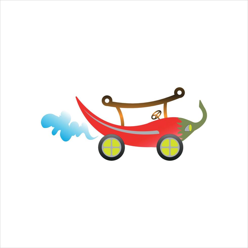 Red Chili logo cars shaped designs vector Spicy food for brand or company