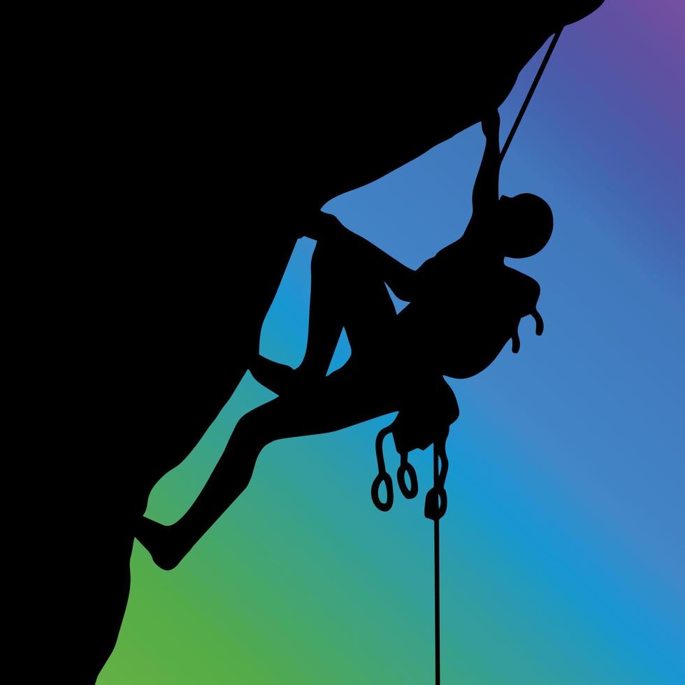 rock climbing vector silhouette flat illustration