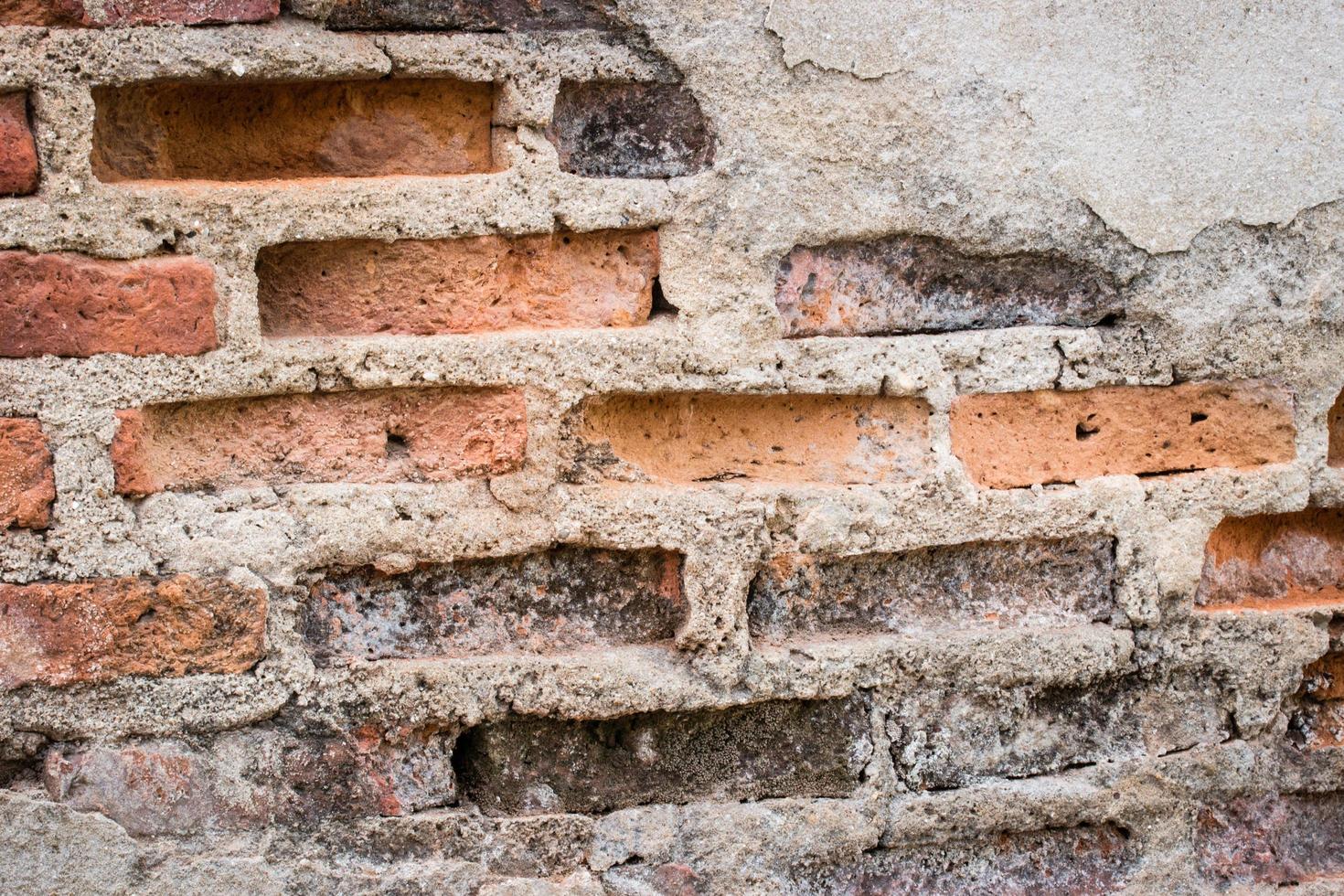 Aged street wall background, old red brick texture background photo