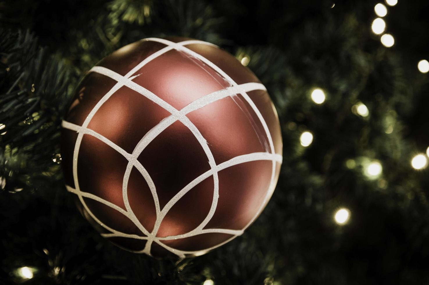 Christmas ball hanging on tree. photo