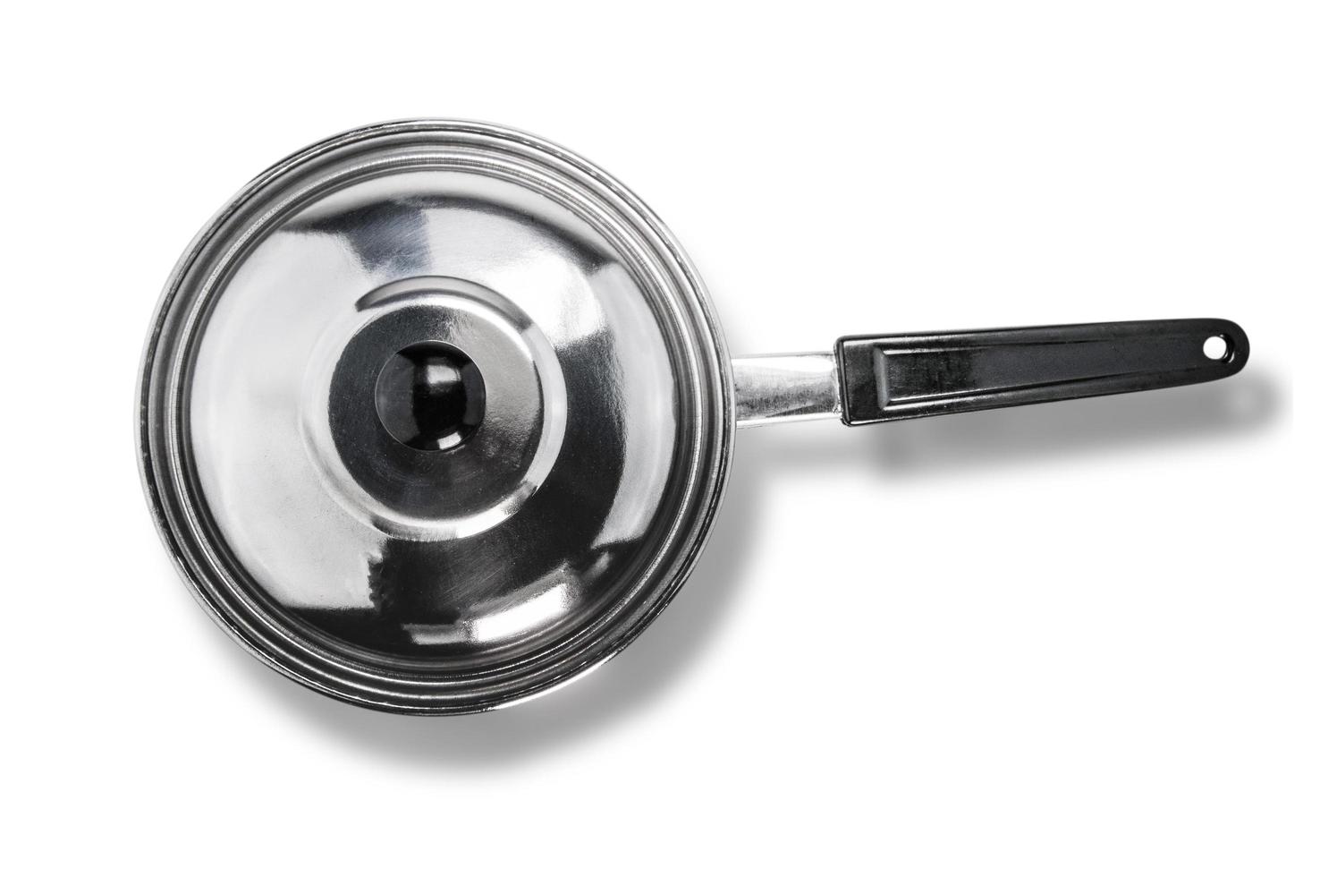 Stainless steel cooking pot isolated over white background with clipping path photo