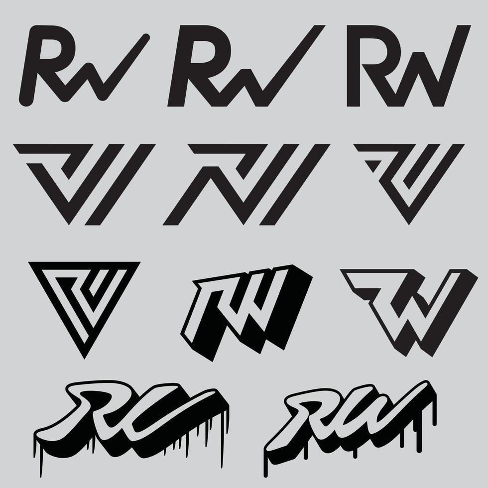 cualquier fuente de logotipo rw vector