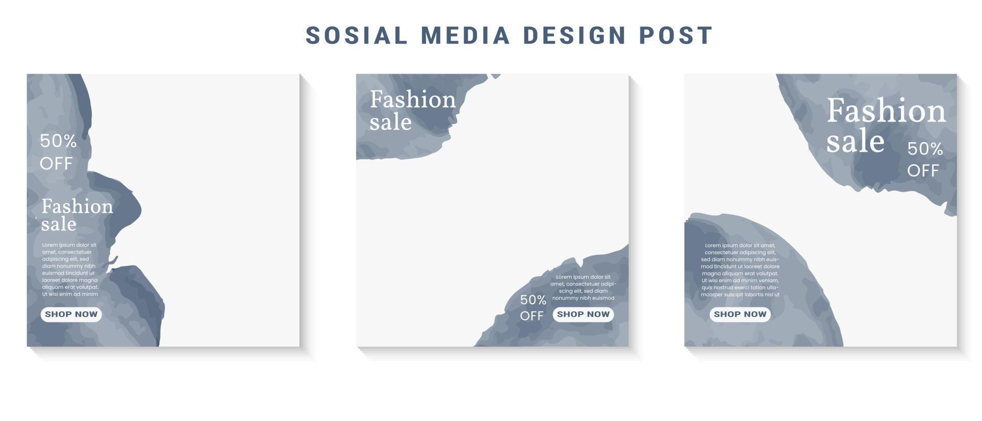 social media template post for promotion. template post for ads vector