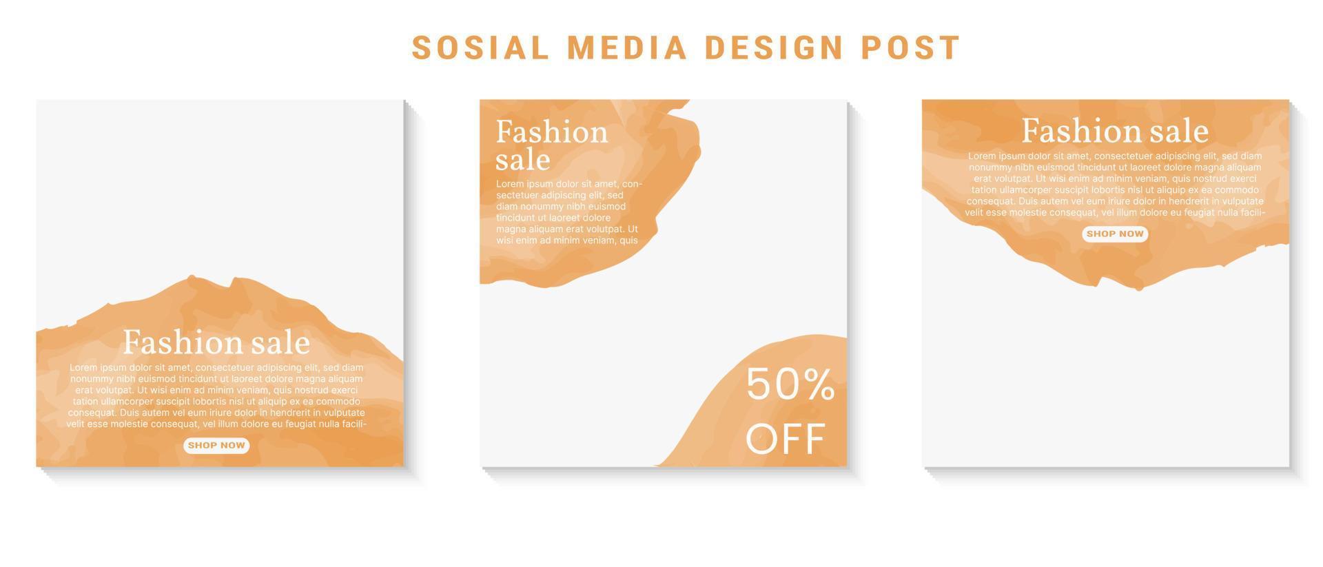 media social post template set collection vector