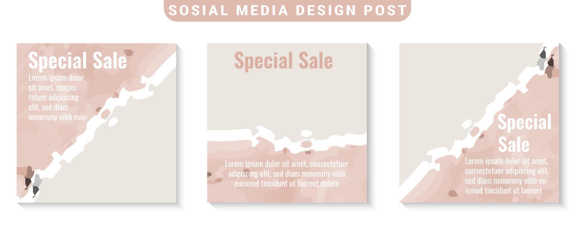 fashion sale social media post collection vector