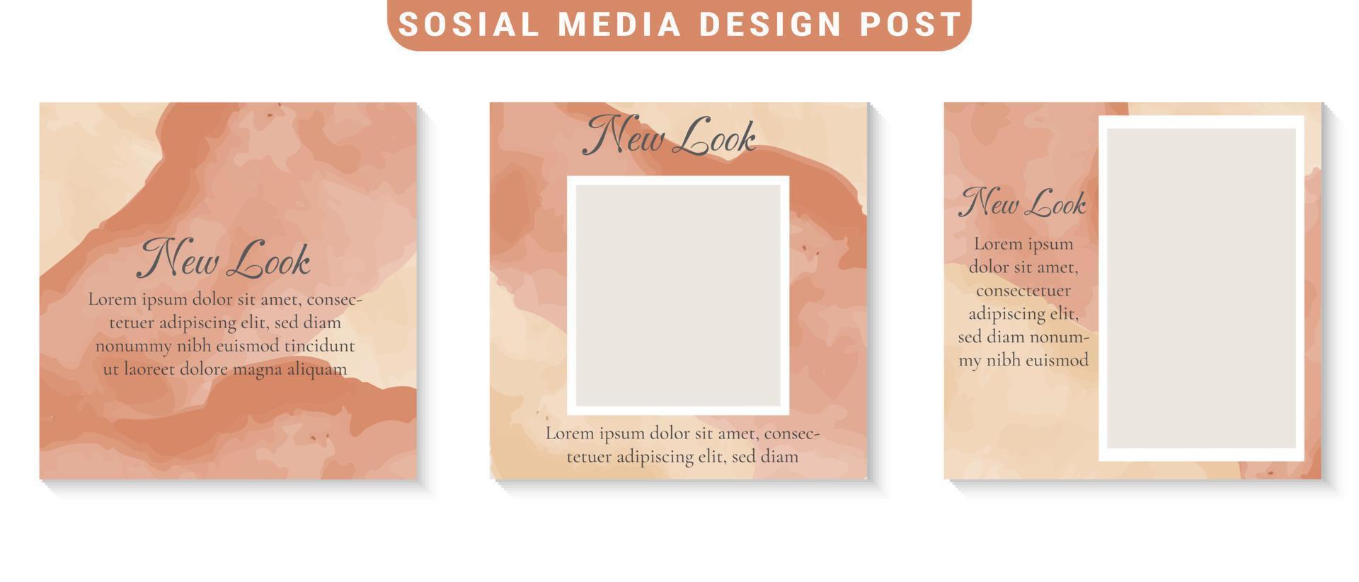 social media post frame collection vector