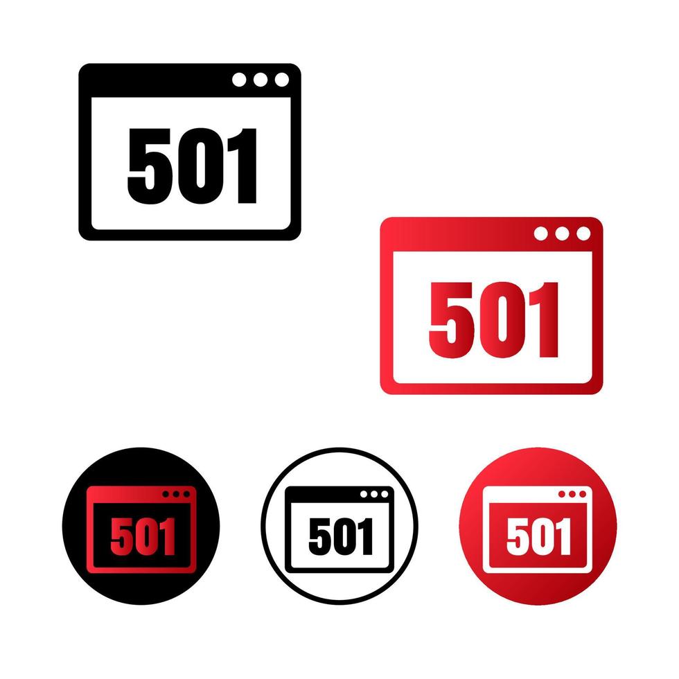 Browser Error 501 Icon Illustration vector