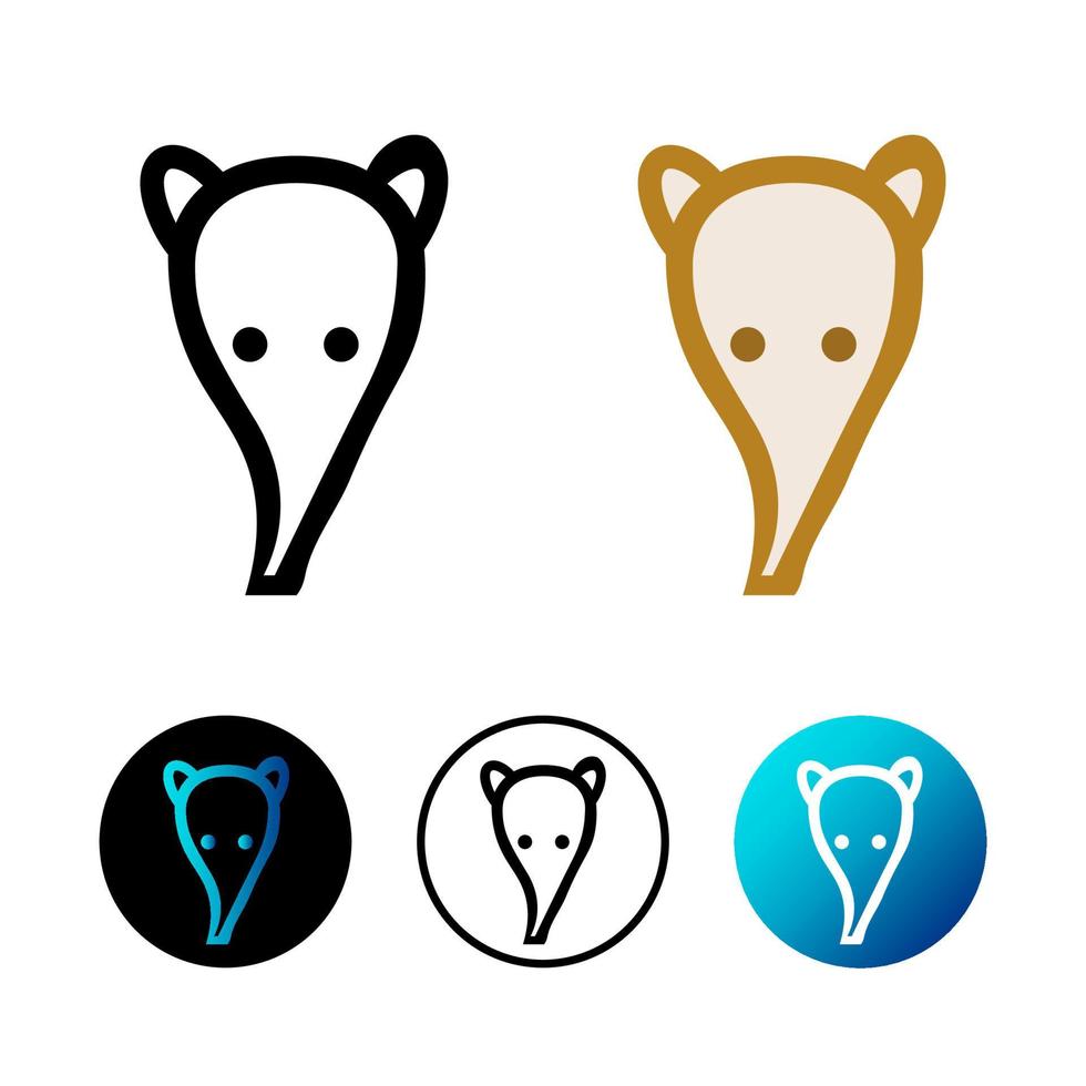 Ant Eater Head Icon Illustration vector