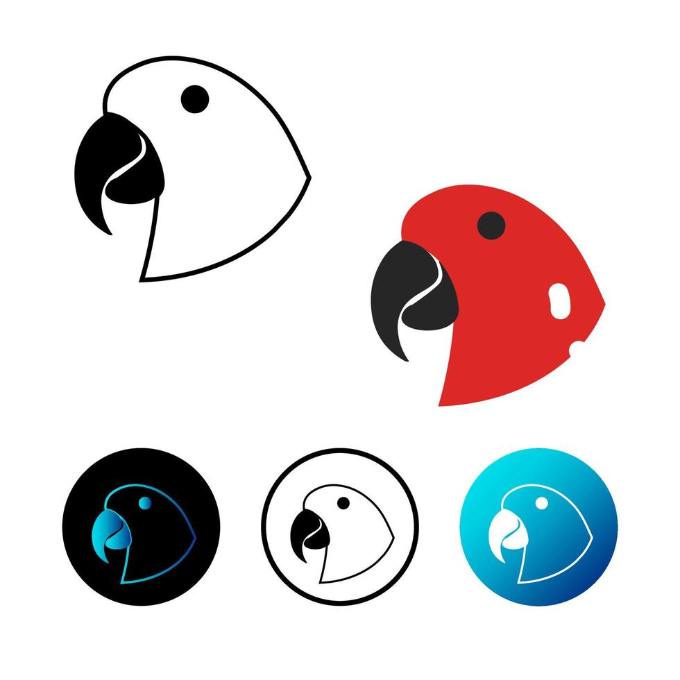 Parrot Head Icon Illustration vector
