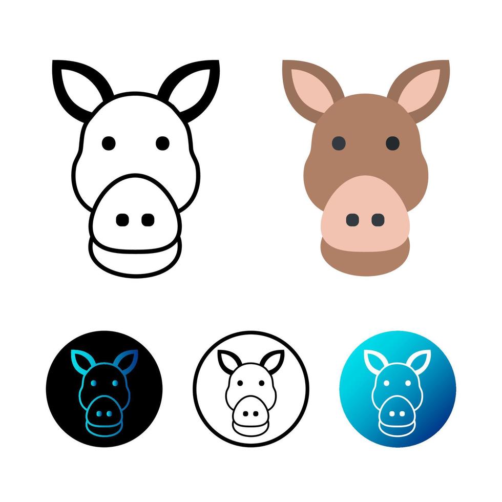 Flat Donkey Head Icon Illustration vector