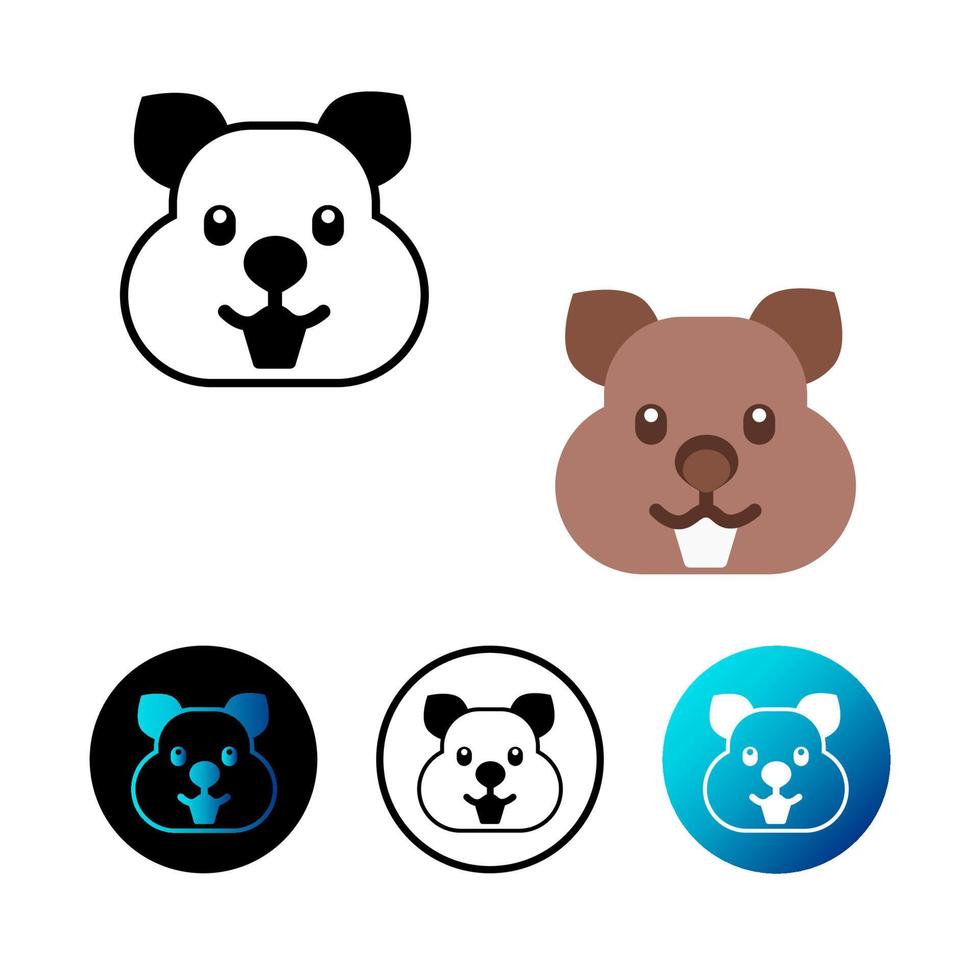 Flat Wombat Head Icon Illustration vector