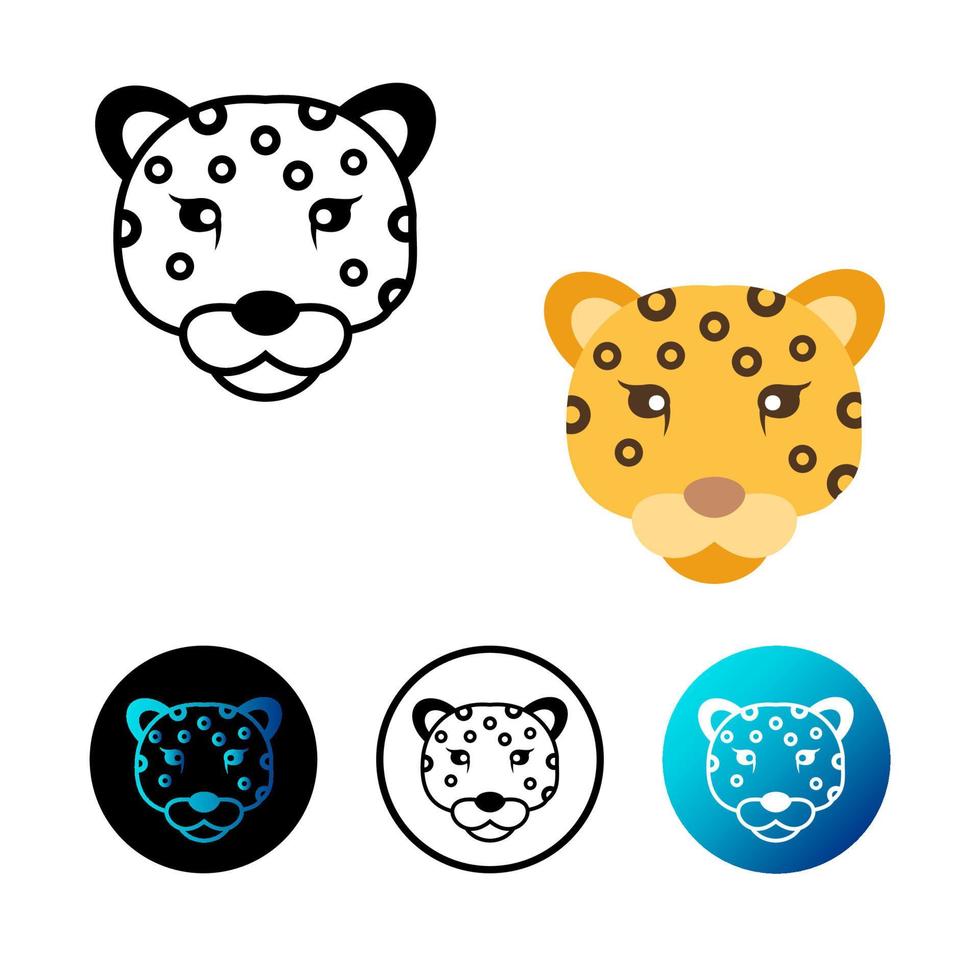 ilustración de icono de cabeza de leopardo plana vector