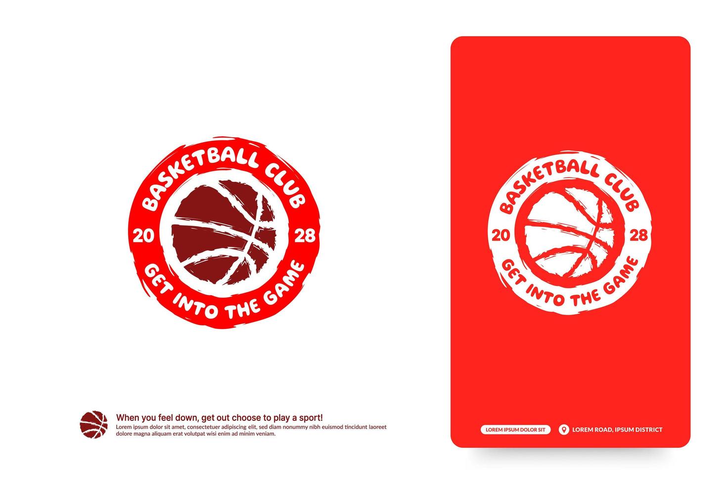 Basketball club logo design template, Basketball tournaments logotype concept. Basketballl team identity isolated on white Background, Abstract sport symbol design vector illustrations