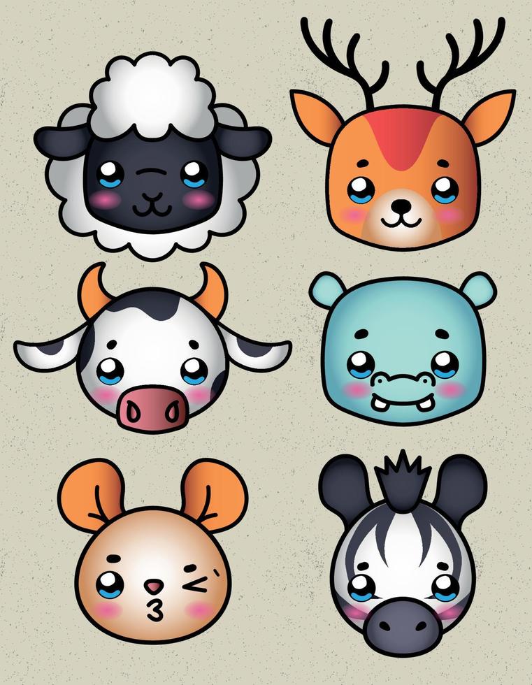 animals farm pack for kids vector