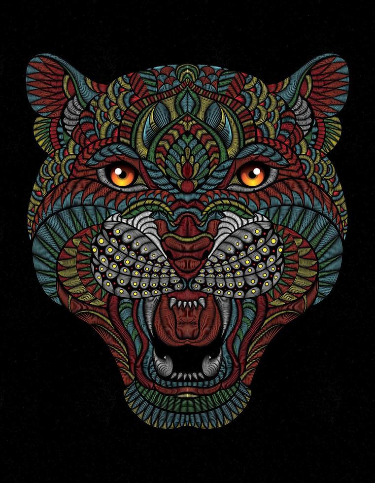jaguar stitch mexican design vector