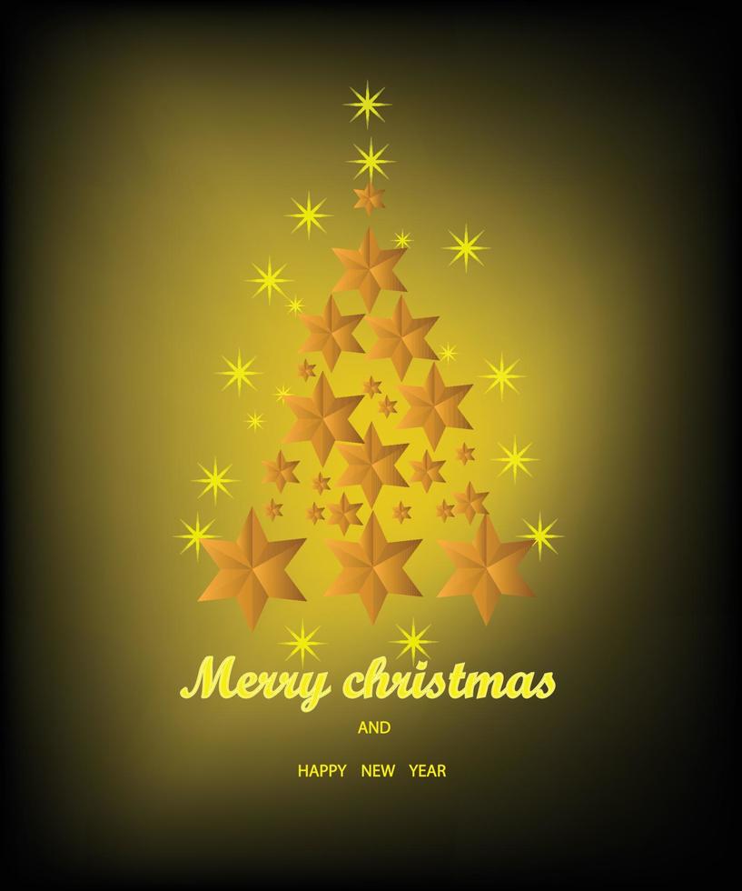 Christmas card with star and snowflakes, Christmas and New Years vector