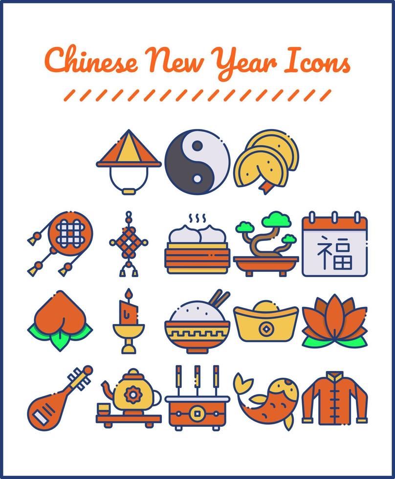 icono de año nuevo chino vector