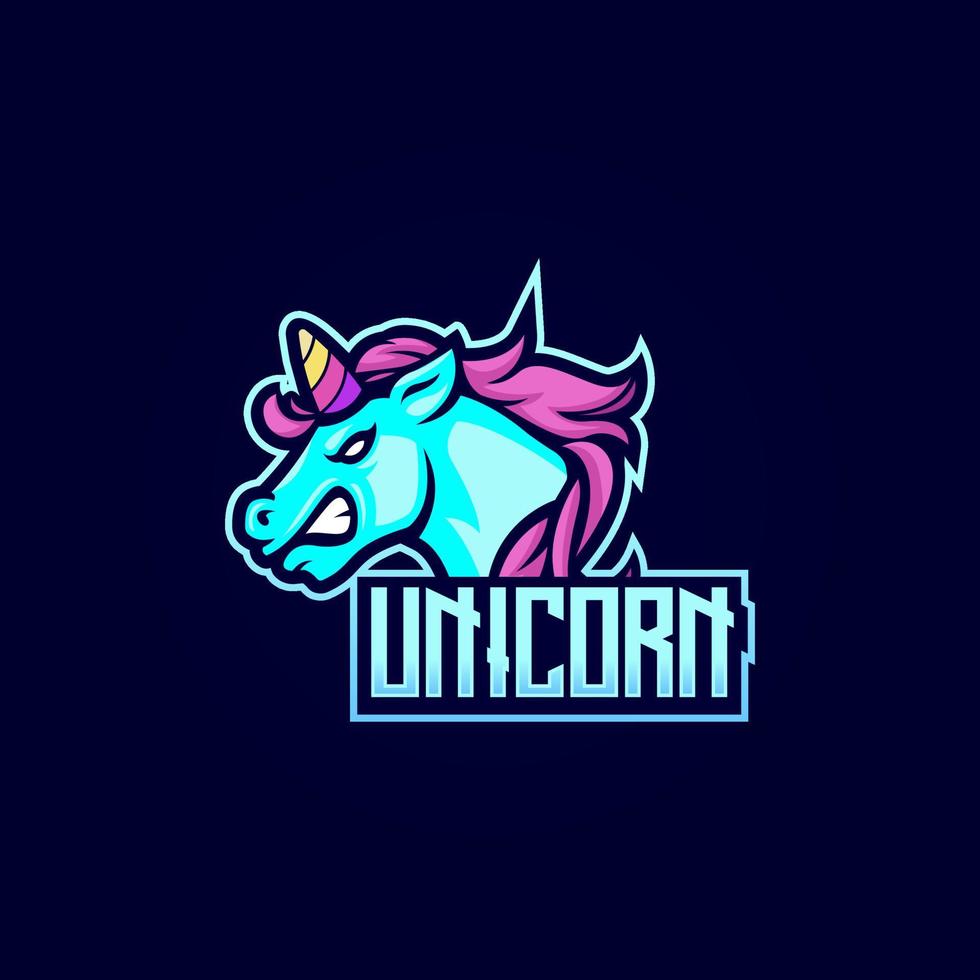 unicorn esport logo vector