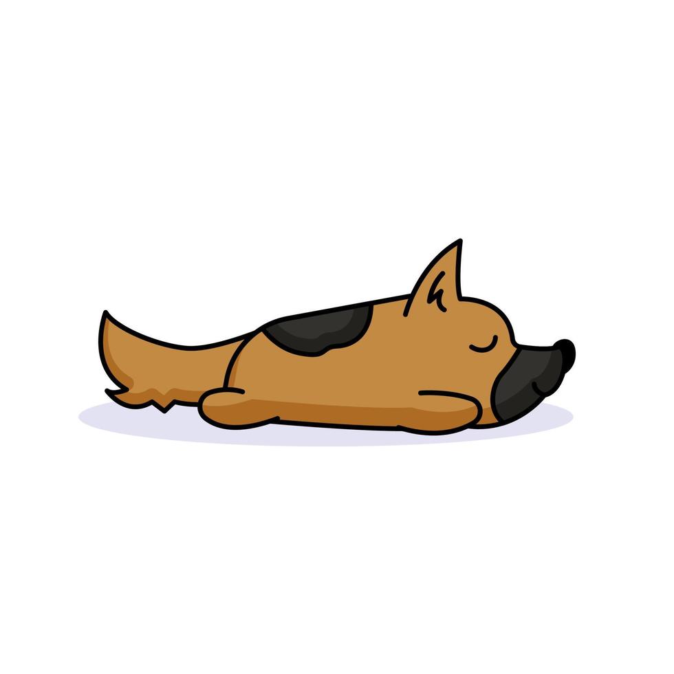 cute sleeping dog vector