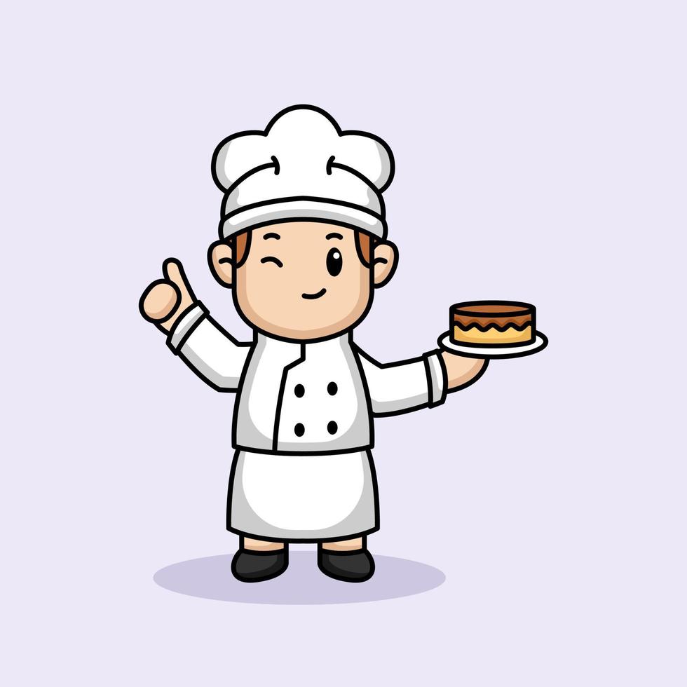 cute chef kid vector