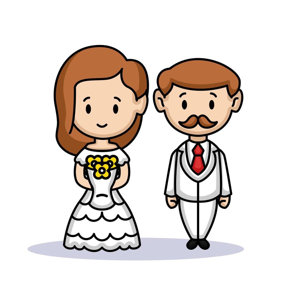 couple bride and groom vector