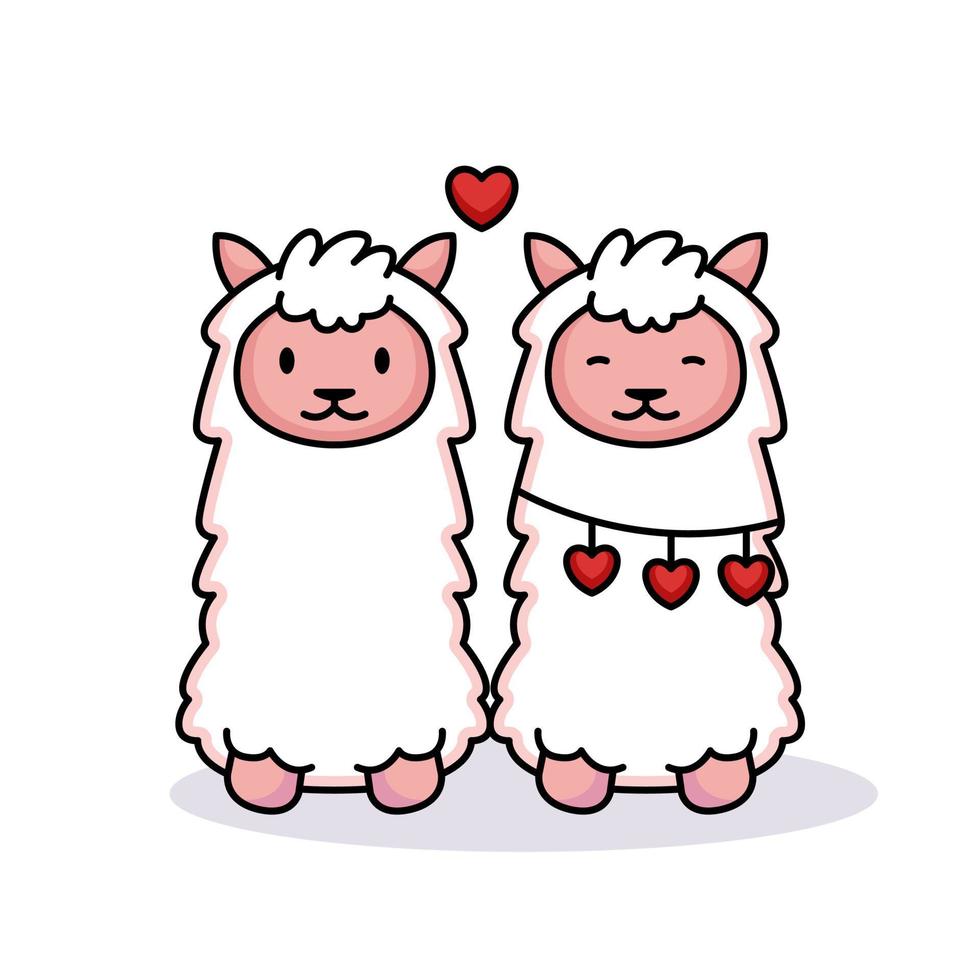 cute Llama valentine vector