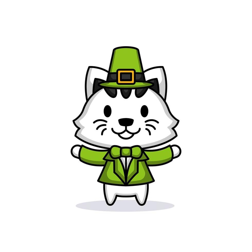 feliz dia de san patricio gato vector