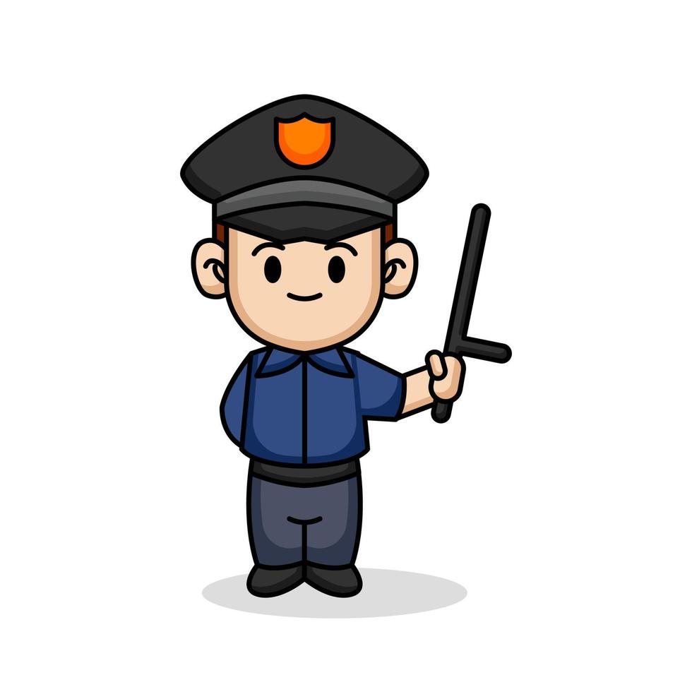 cute police kid vector