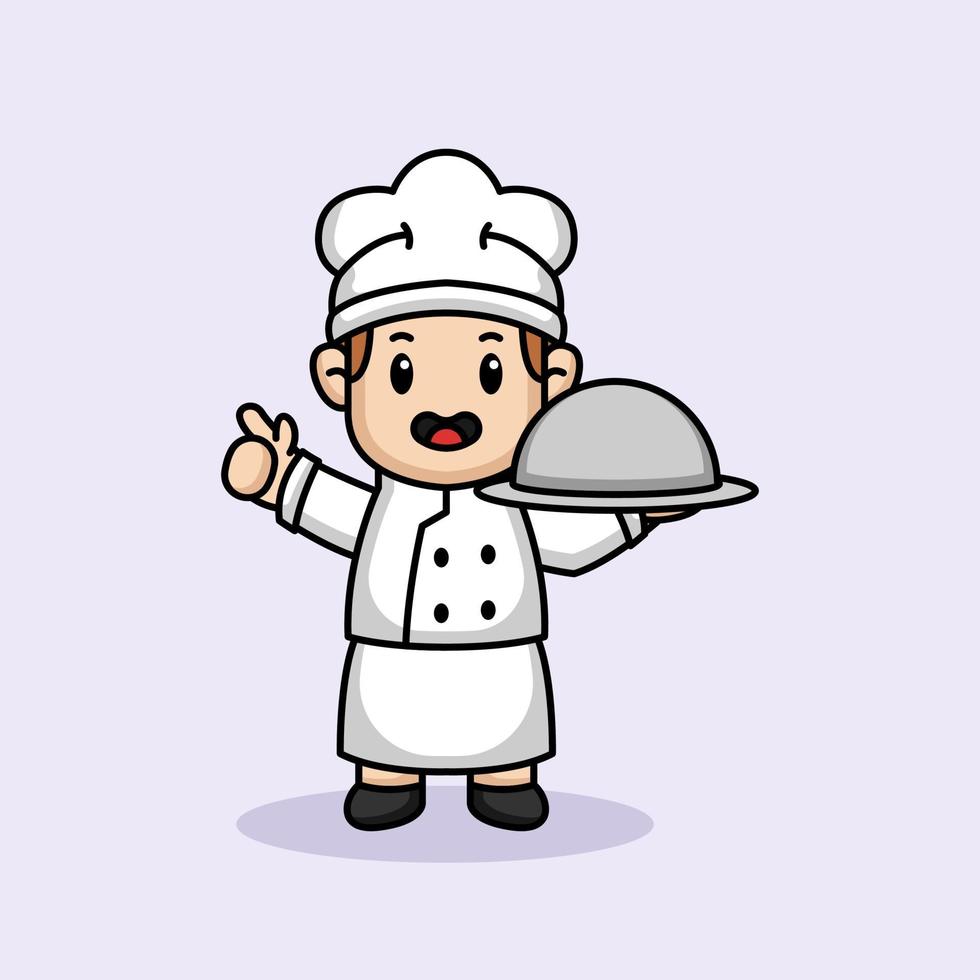 cute chef kid vector