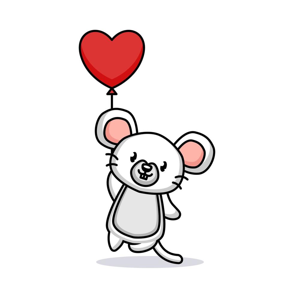 cute mouse valentine vector