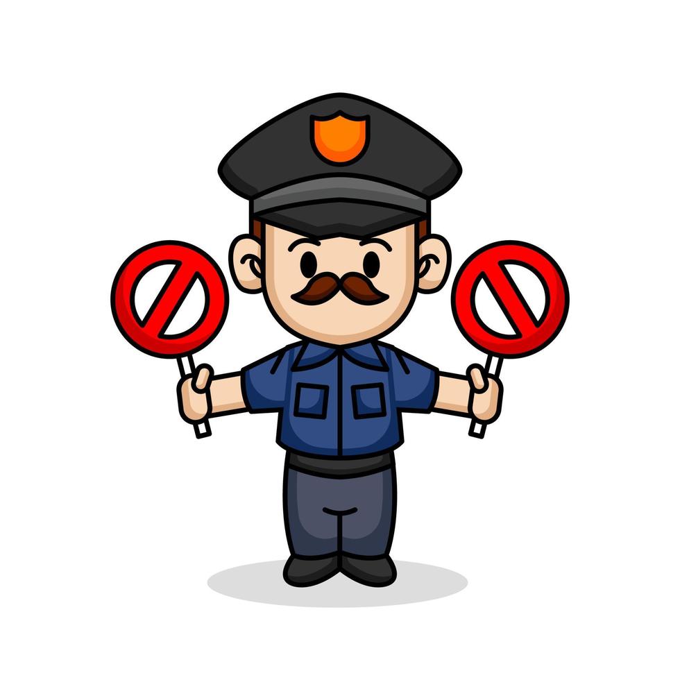 cute police kid vector