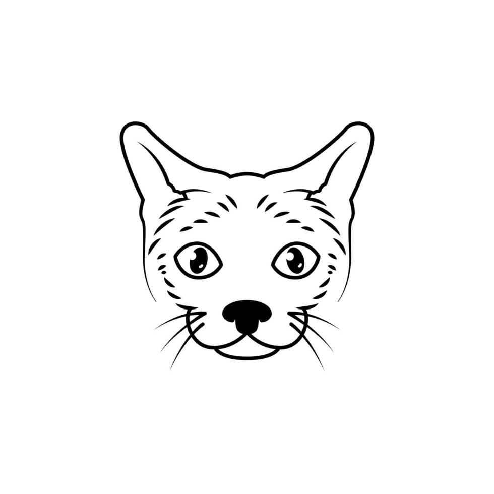 hand drawn cat head vector