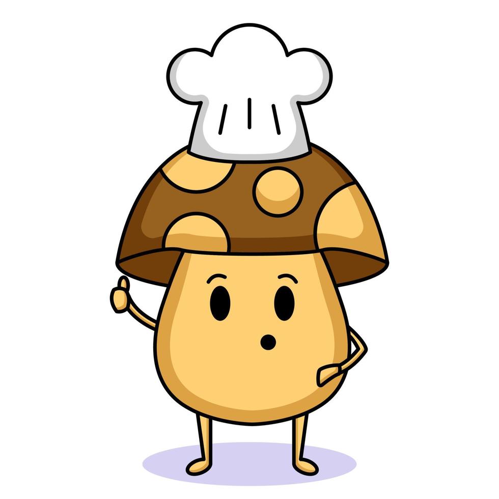 cute mushroom mascot vector