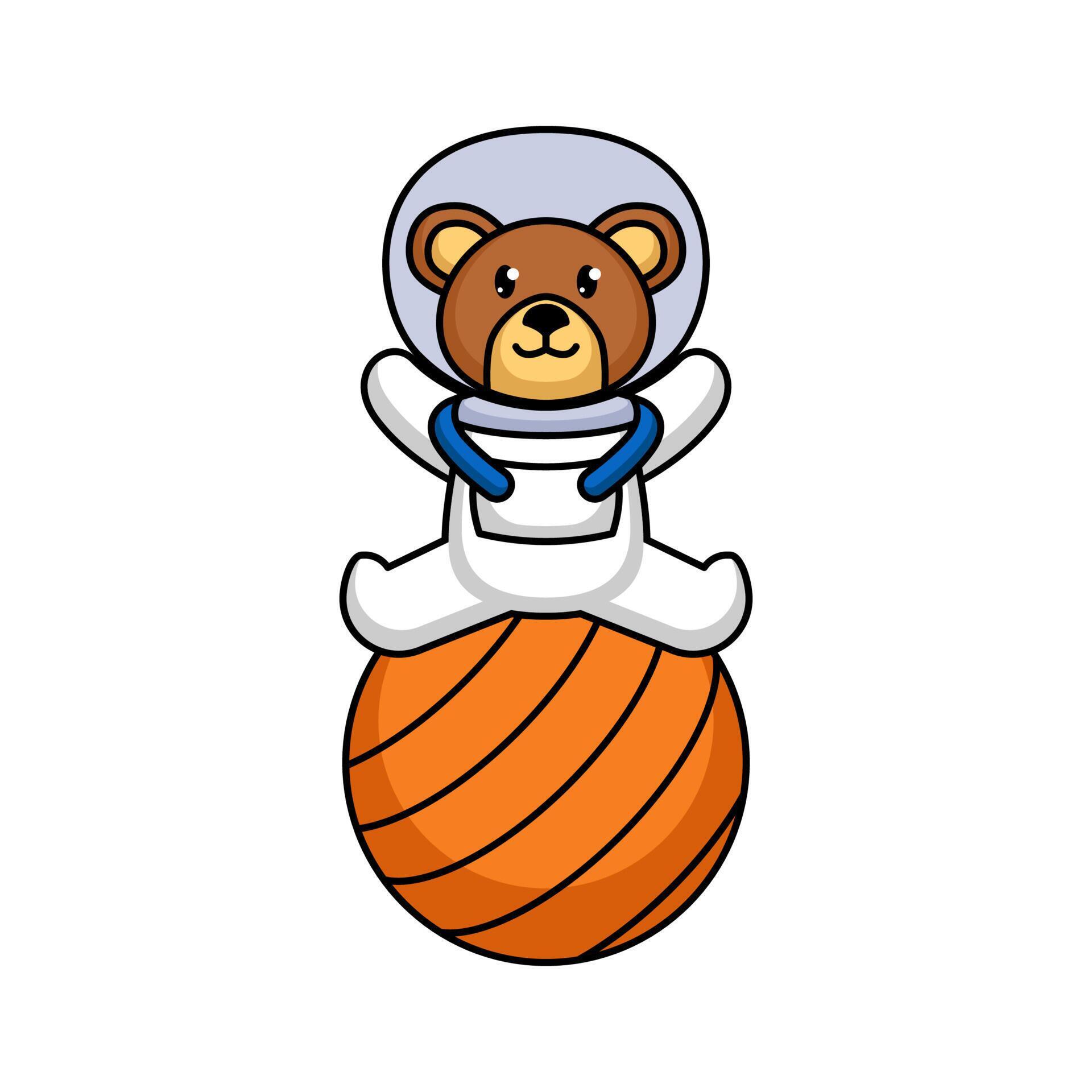 cute astronaut bear mascot 5012126 Vector Art at Vecteezy