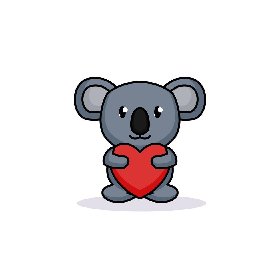 lindo koala valentine vector