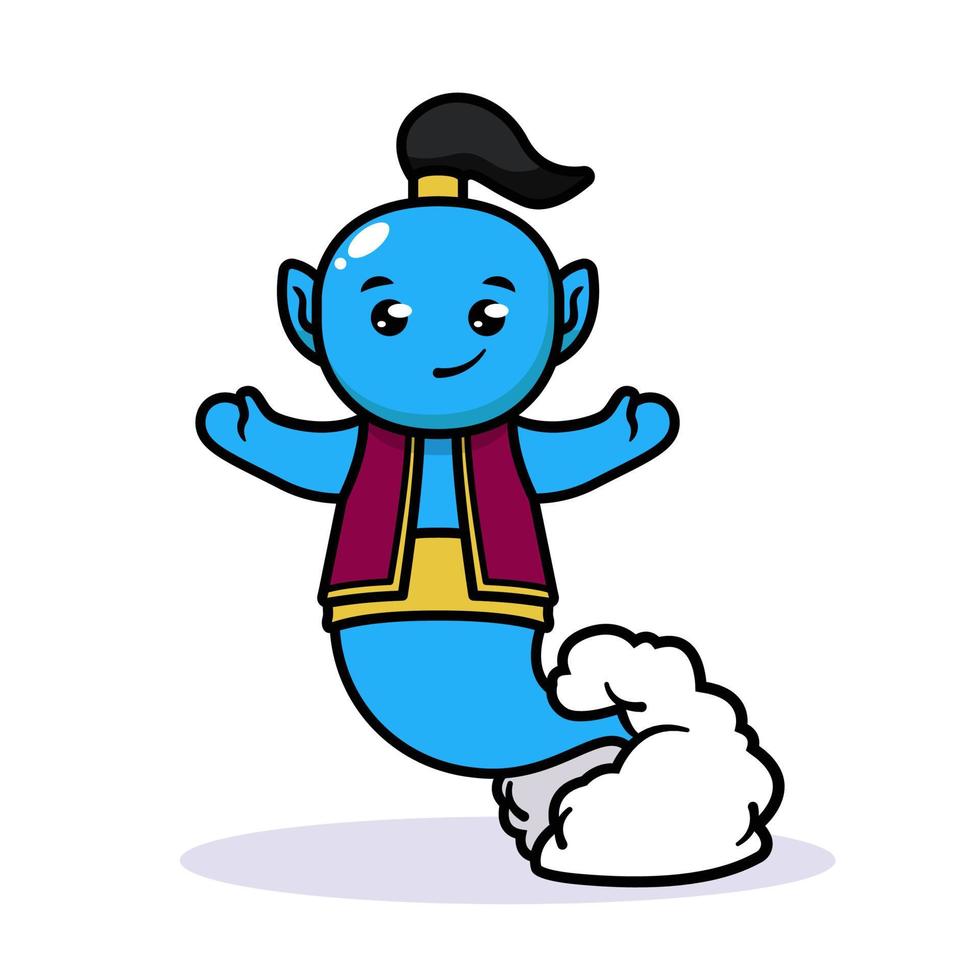 cute blue genie vector