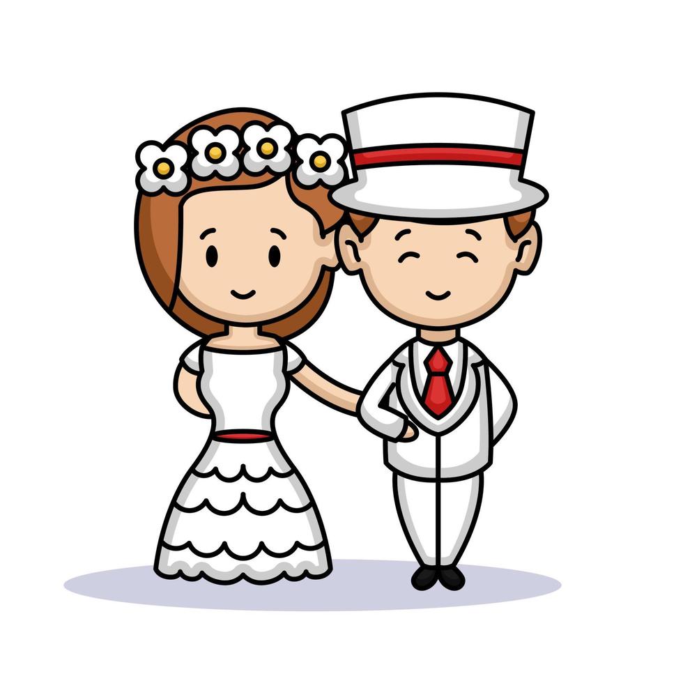 couple bride and groom vector