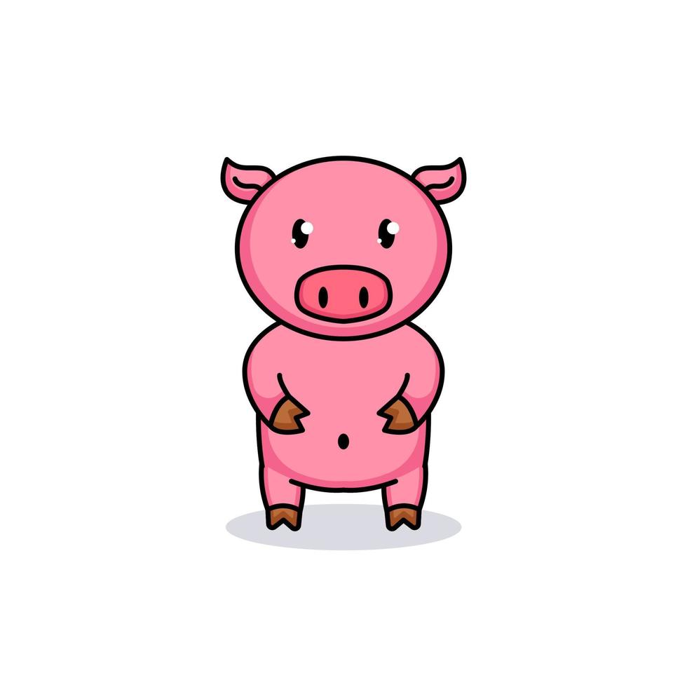 cute pig valentine vector