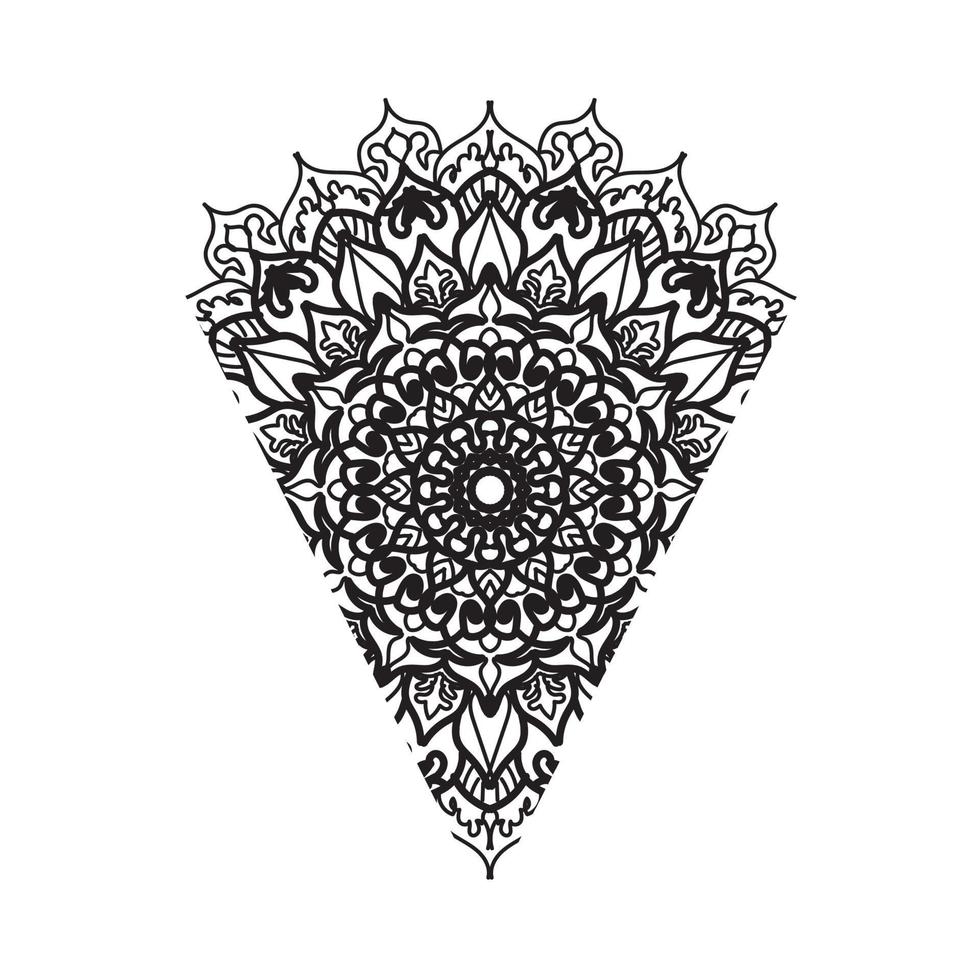 adorno indio tarjeta en blanco y negro con mandala vector