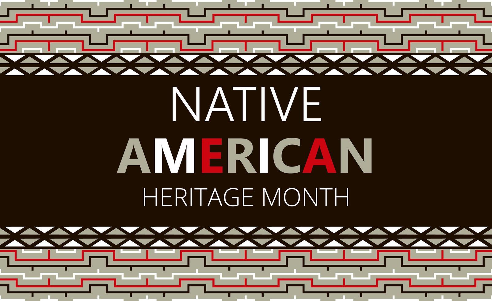 Native American Heritage Month is organized in November in USA. Tradition geometric ornament of indians is shown vector