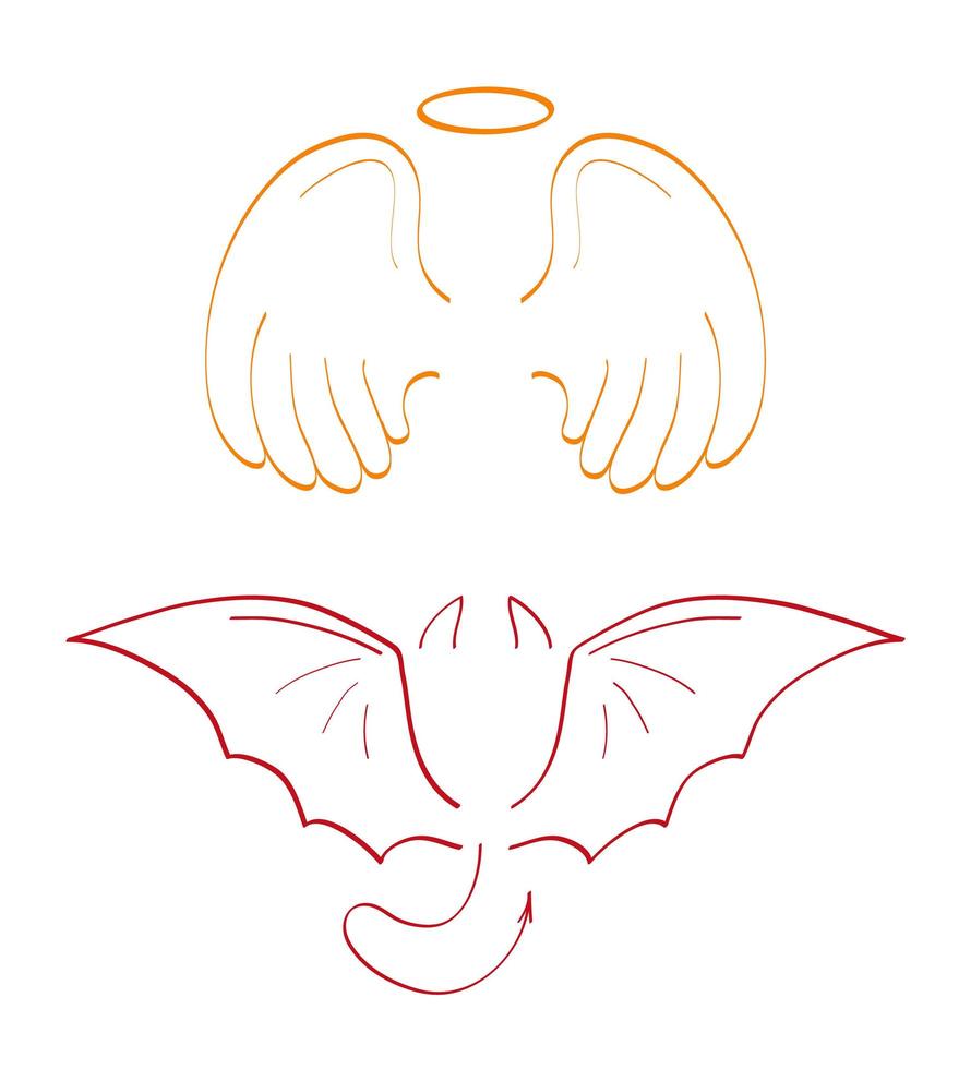vector de conjunto de alas de dibujo de ángel. marcador estilo dibujado a mano de creaciones sagradas. ala, plumas de pájaro, cisne, águila.