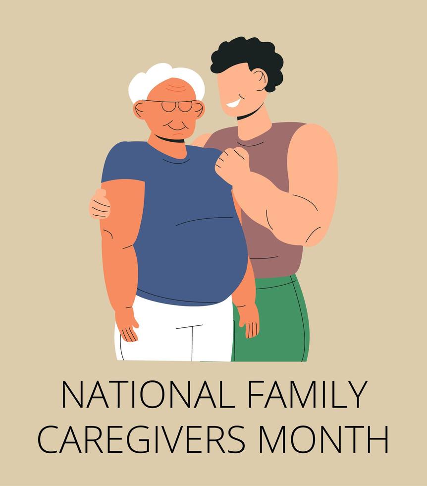 National Family caregivers month vector. Medical, social event is observed each year during November. vector