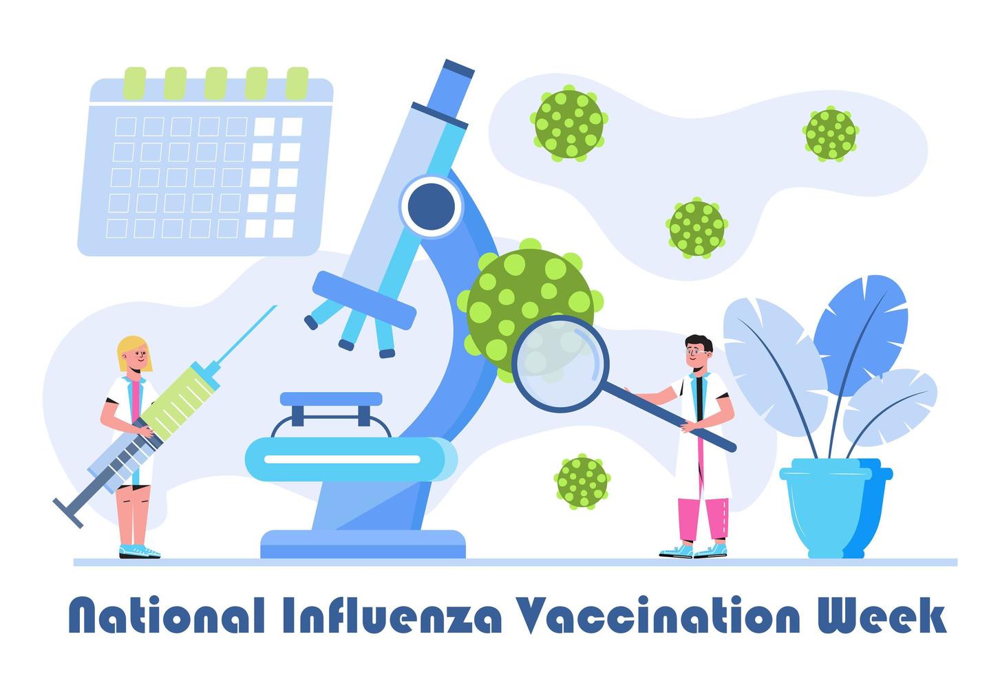 National Influenza Vaccination Week banner vector. Event is observed in December. Time to get flu vaccine illustration. vector