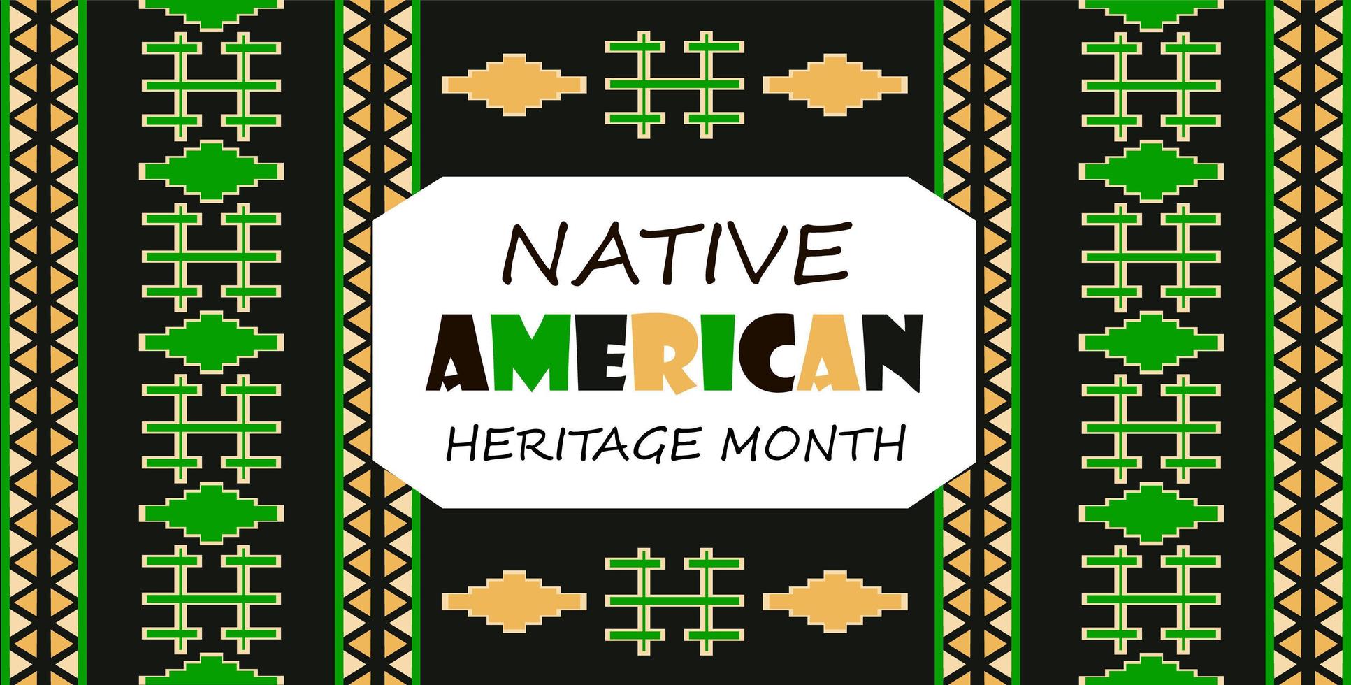 Native American Heritage Month is organized in November in USA. Tradition geometric ornament of indians is shown vector