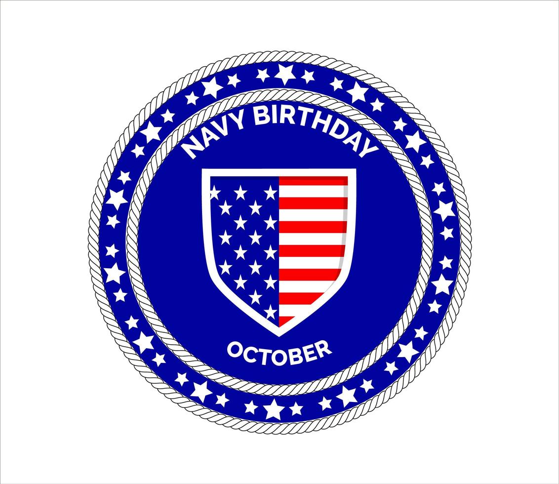 Navy birthday celebrated in 13th October 13th in United States. vector