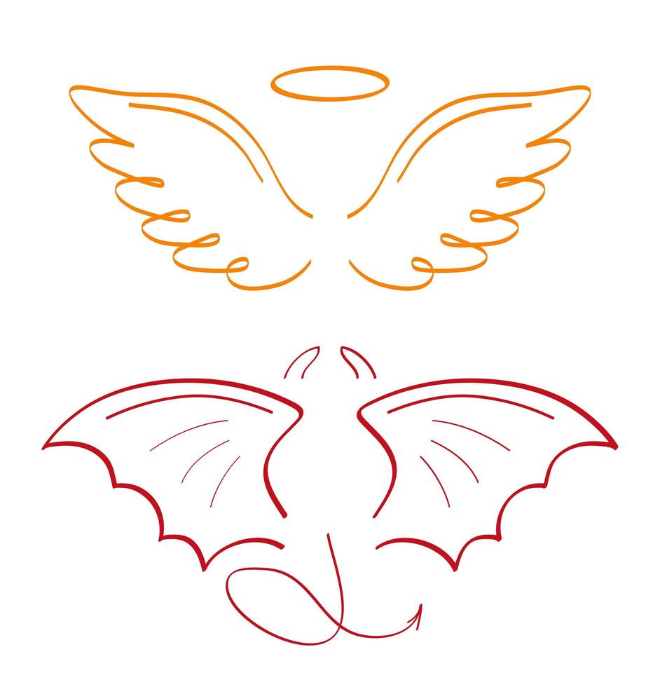 vector de conjunto de alas de dibujo de ángel. marcador estilo dibujado a  mano de creaciones sagradas. ala, plumas de pájaro, cisne, águila. 5012773  Vector en Vecteezy