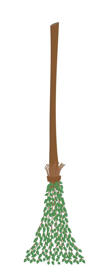 Witch broomstick. Happy Halloween character vector. vector