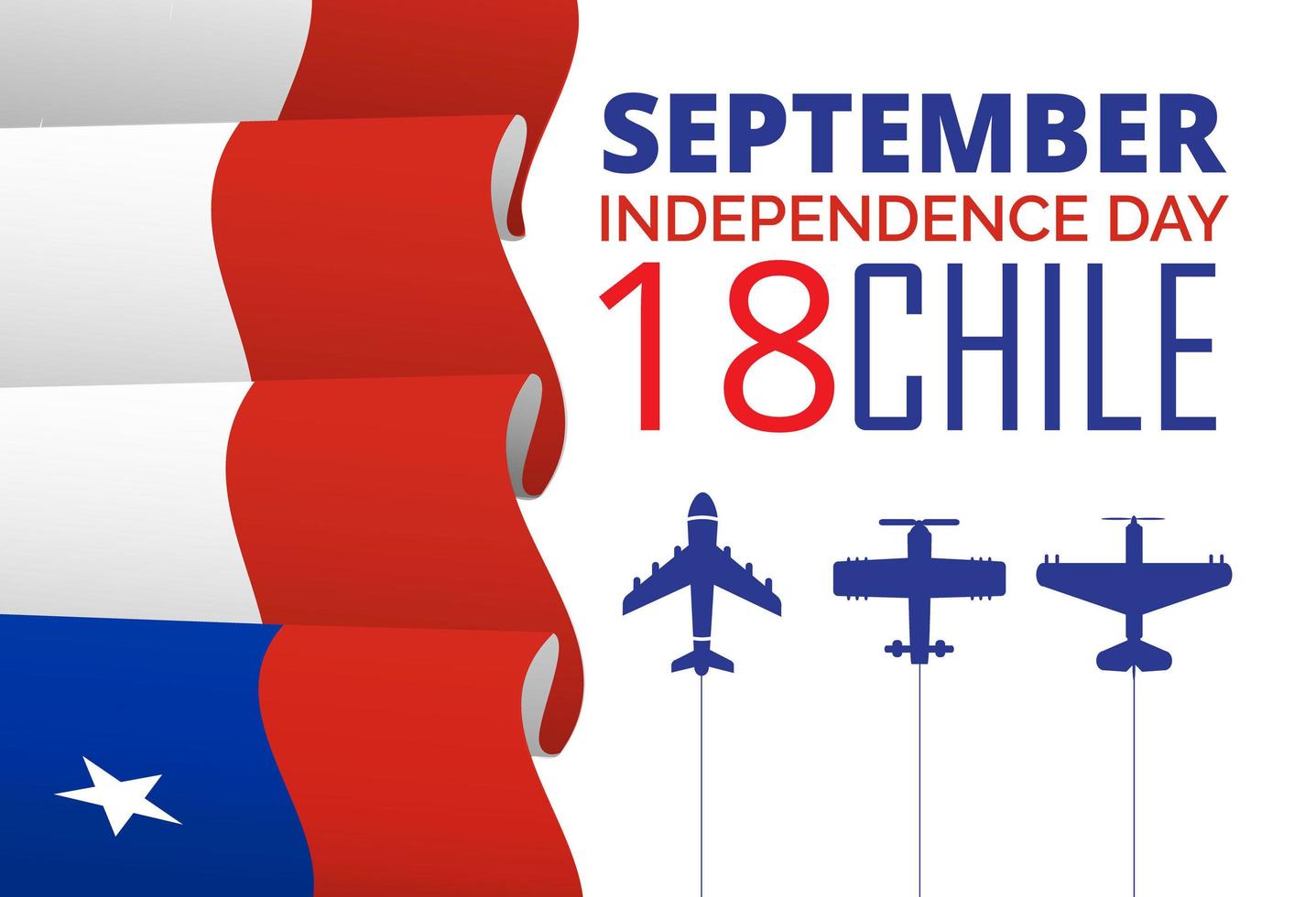 el día de la independencia de chile se celebra el 18 de septiembre. El día de la libertad es un evento nacional famoso. vector