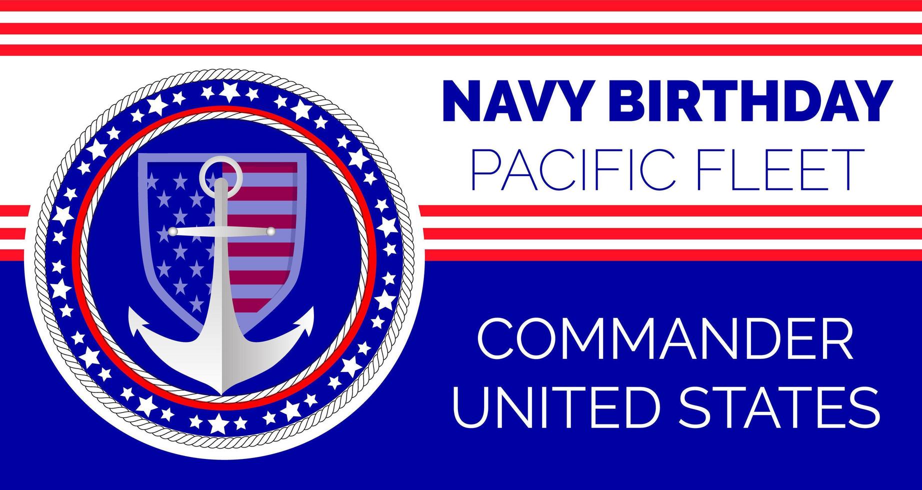 Navy birthday celebrated in 13th October 13th in United States. vector